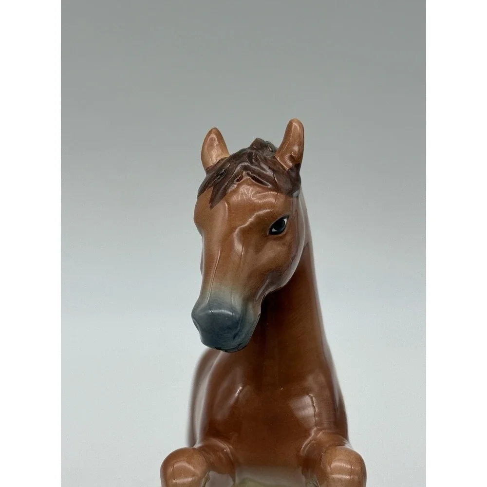 Vtg Otagiri Japan Horse Foal Porcelain Figurine Music Box Wind Up Rotating Colt